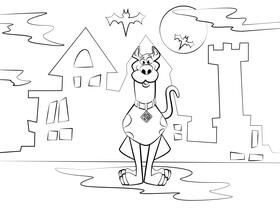 Funny Scooby doo black and white vector