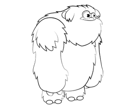 Bigfoot black and white clipart