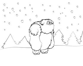 Bigfoot black and white vector