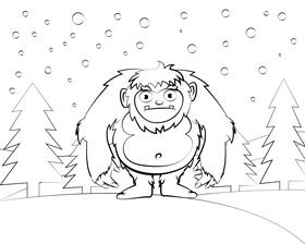 Bigfoot black and white vector