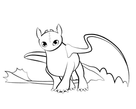 Funny Toothless black and white clipart