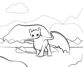 Funny Toothless black and white vector