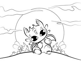 Toothless black and white vector