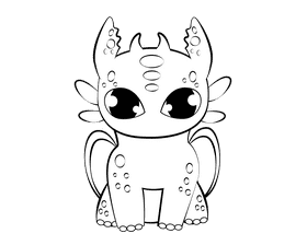 Toothless black and white clipart