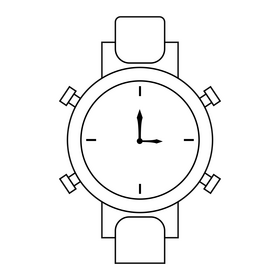 Swiss watch black and white clipart