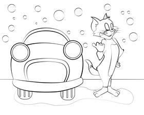 Funny Tom black and white vector