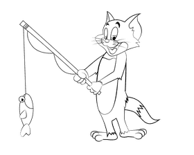 Tom black and white clipart