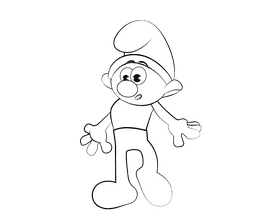 Smurf black and white clipart