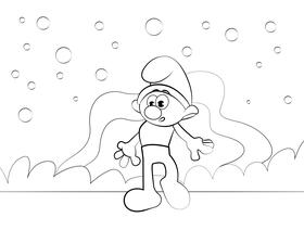 Smurf black and white vector