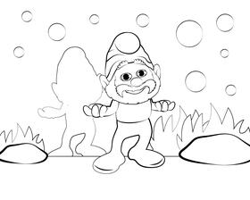 Papa Smurf black and white vector