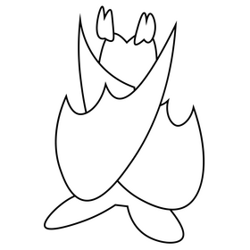 Bat upside down black and white clipart