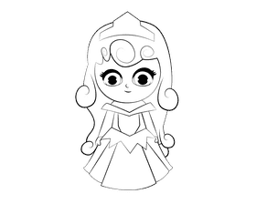Cute Aurora black and white clipart