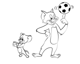 Tom and Jerry black and white clipart