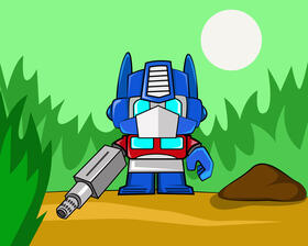 Cute Optimus Prime Transformers vector