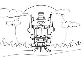 Optimus Prime Transformers black and white vector