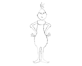 Grinch black and white clipart