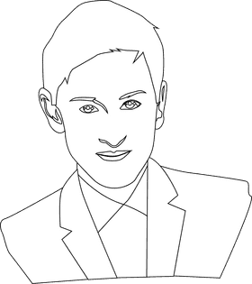 Ellen DeGeneres black and white clipart