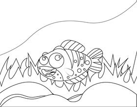 Cute Fish black and white vector