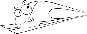 Funny Bullet Train black and white clipart