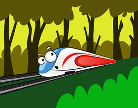 Funny Bullet Train vector