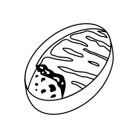 Moussaka black and white clipart