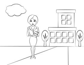 Cute Teacher black and white vector