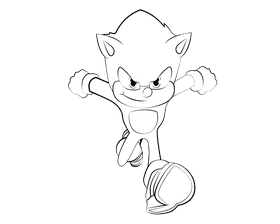 Funny Hedgehog black and white clipart