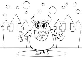Monster black and white vector