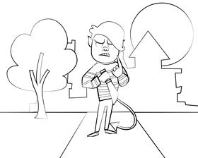 Evil black and white vector