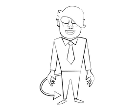 Evil black and white clipart