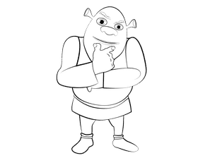 Shrek black and white clipart