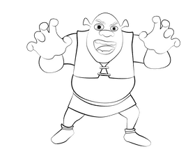 Shrek black and white clipart