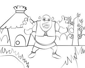 Shrek black and white vector