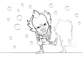 Pennywise black and white vector