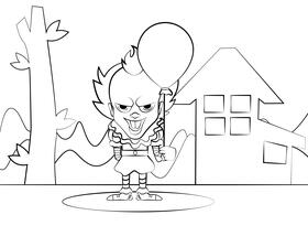 Pennywise black and white vector
