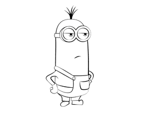 Minions black and white clipart