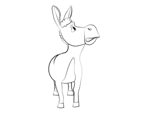 Shrek Donkey Funny black and white clipart