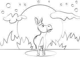 Shrek Donkey Funny black and white vector