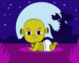 Cute Shrek vector