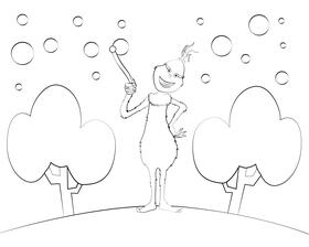 Grinch black and white vector