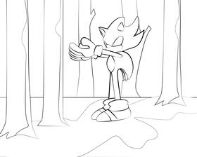 Sonic black and white vector