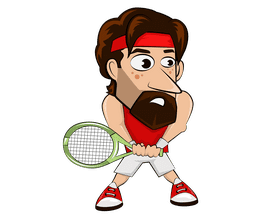 Funny Tennis Player clipart