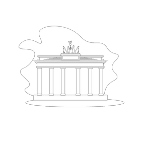 Brandenburg gate black and white clipart