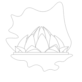 Lotus temple black and white clipart
