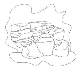 Pamukkale black and white clipart