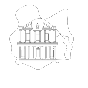 Petra black and white clipart