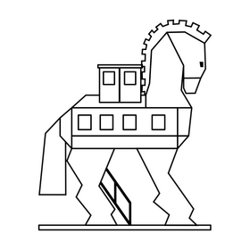 Trojan Horse black and white clipart