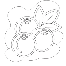 Blackberries black and white clipart
