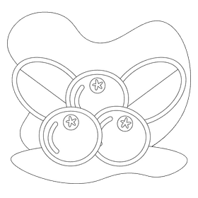 Cranberries black and white clipart