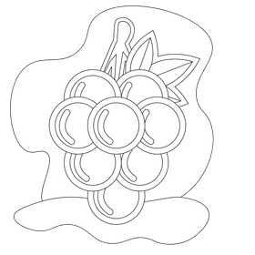 Grapes black and white clipart